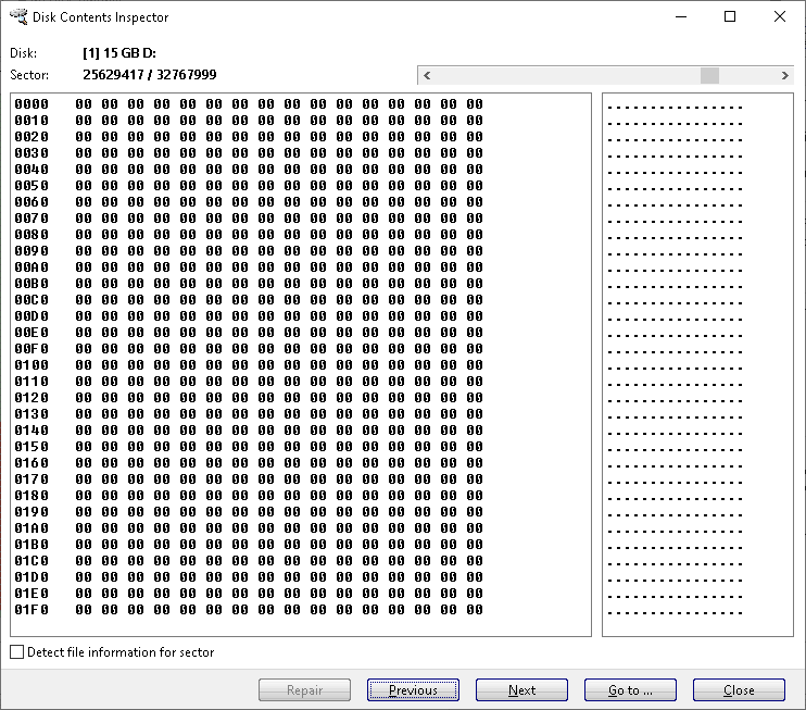 Empty data read back